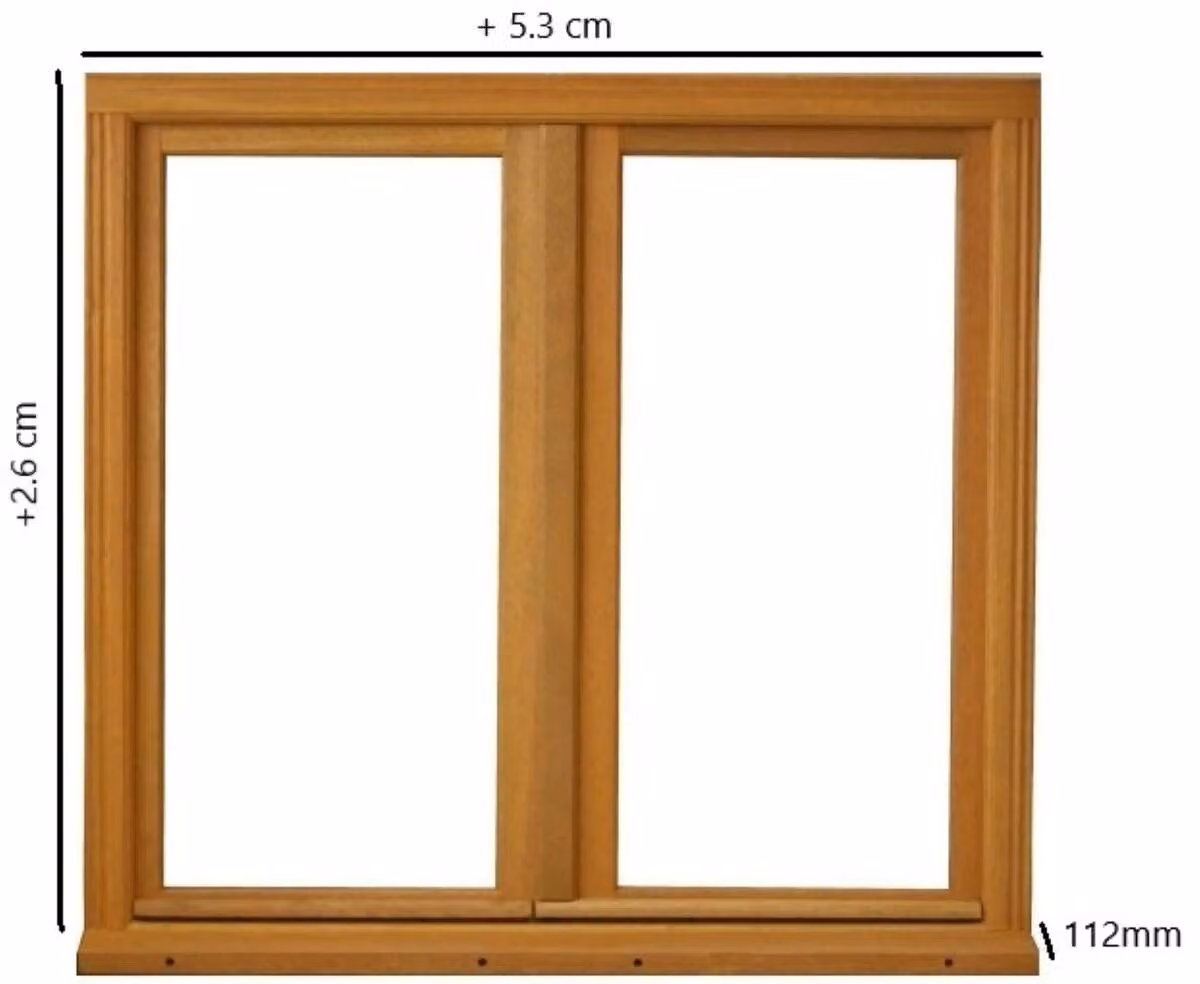 Finestra in legno a 2 ante H165 x L80 cm con tavola laterale GD MENUISERIES