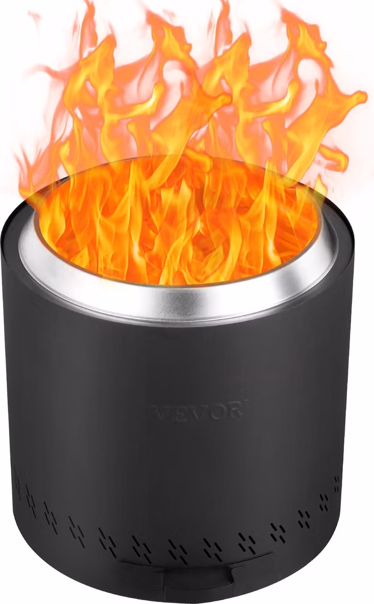 Pozzetto per fuoco Ø 40cm Ciotola per fuoco a legna senza fumo in acciaio inox con attizzatoio