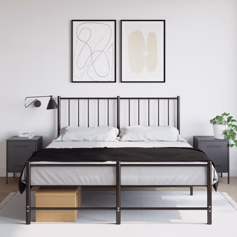 Set di 2 comodini vidaXL in acciaio antracite, modello industriale da appendere al muro, L 36 cm x P 39 cm x H 50,5 cm