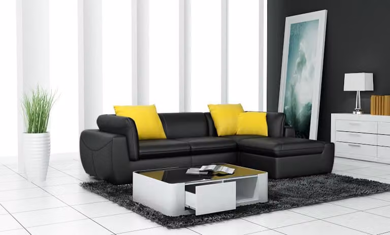 Ledersofa Couch Wohnlandschaft Ecksofa Eck Garnitur Design Modern Sofa F_3014B