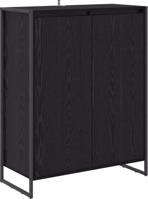 Mobile porta scarpe in stile industrial con ante Design In, colore nero e rovere, L: 79 cm, P: 36 cm, H: 100 cm – 1
