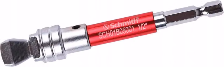 Adattatore per chiave a bussola Schmith 1/4" x 1/2", 100 mm. Portabit magnetico da 1/4" a 1/2", 100 mm. Chiave a bussola esagonale. Accessori professionali per avvitatori a batteria, trapani, avvitatori a percussione, bussole, chiavi a bussola e chiavi a