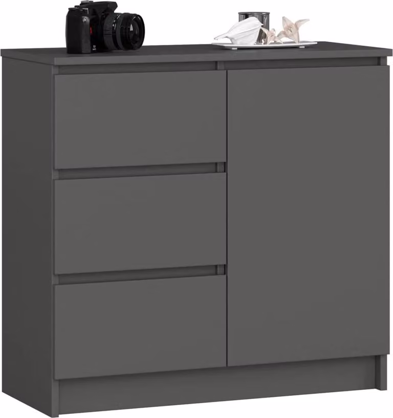 Cassettiera con cassetti e ante CIELA - grigio