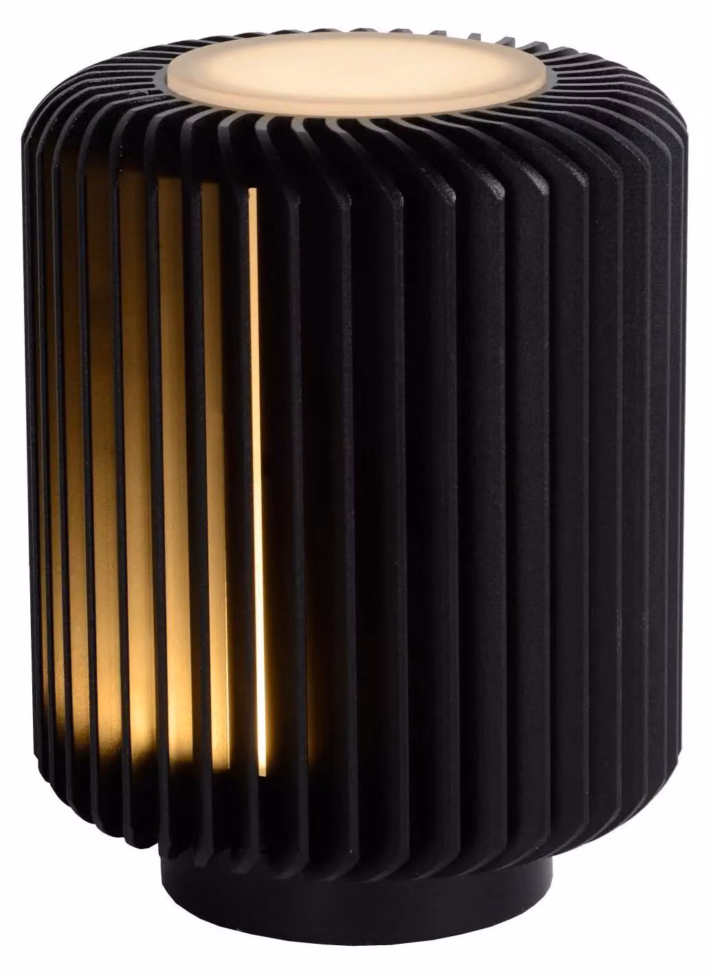 Lampada da tavolo a LED TURBIN nera 5W, bianco caldo, 400 lm, alluminio, dimensioni: 13,7 x 10,6 x 10,6 cm, IP20, Lucide