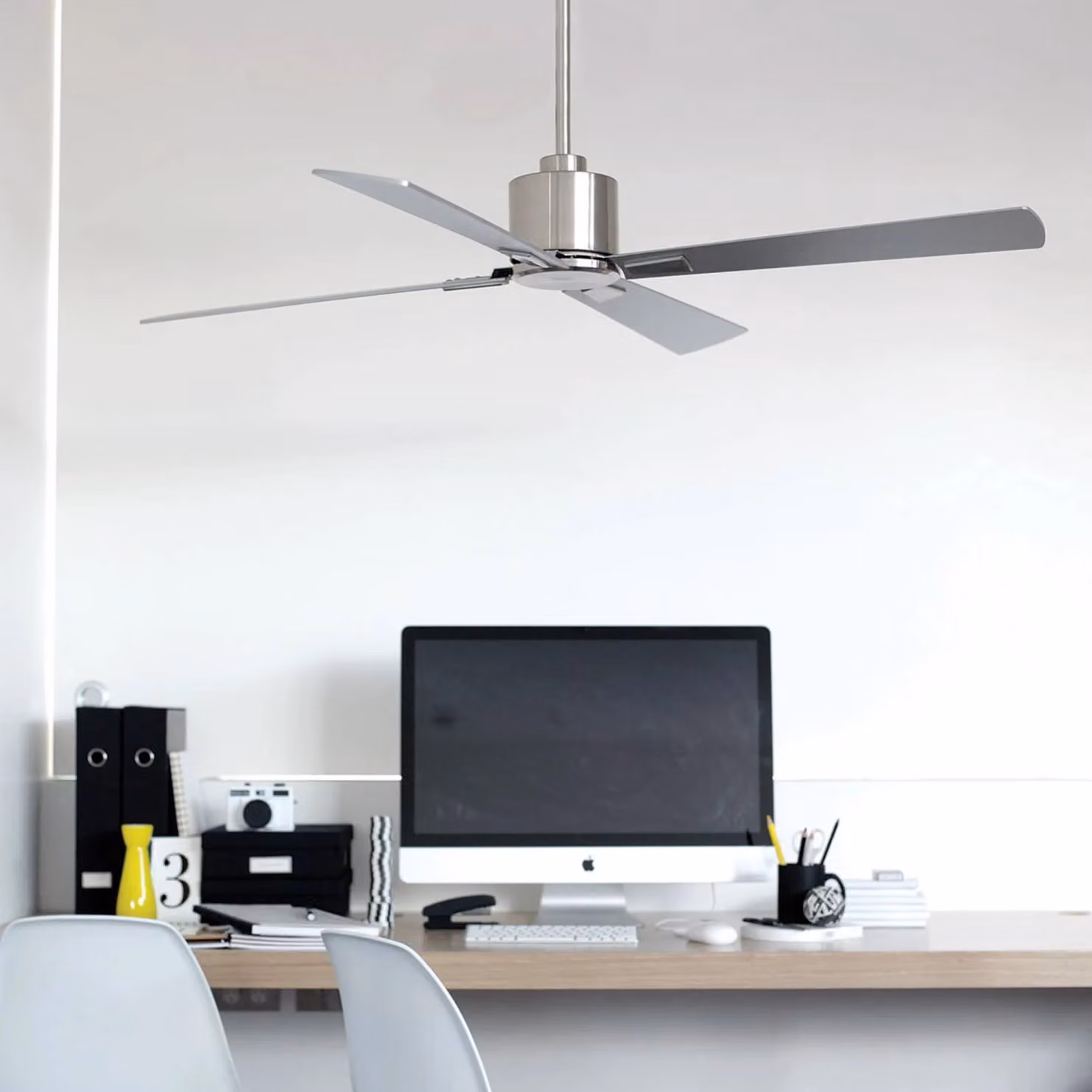 Beacon Lighting Ventilatore da soffitto Airfusion Climate DC, cromato, silenzioso DC, Alluminio / Grigio / Zincato, Soggiorno / Sala da pranzo, Metallo, Moderno