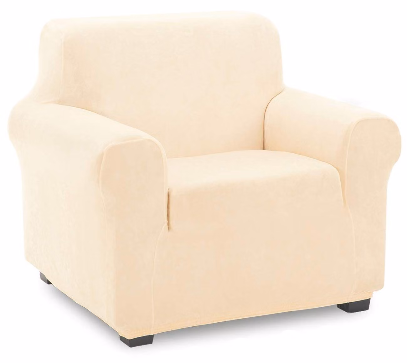 Solidchoice - Copertura in velluto per divano a una piazza, color avorio