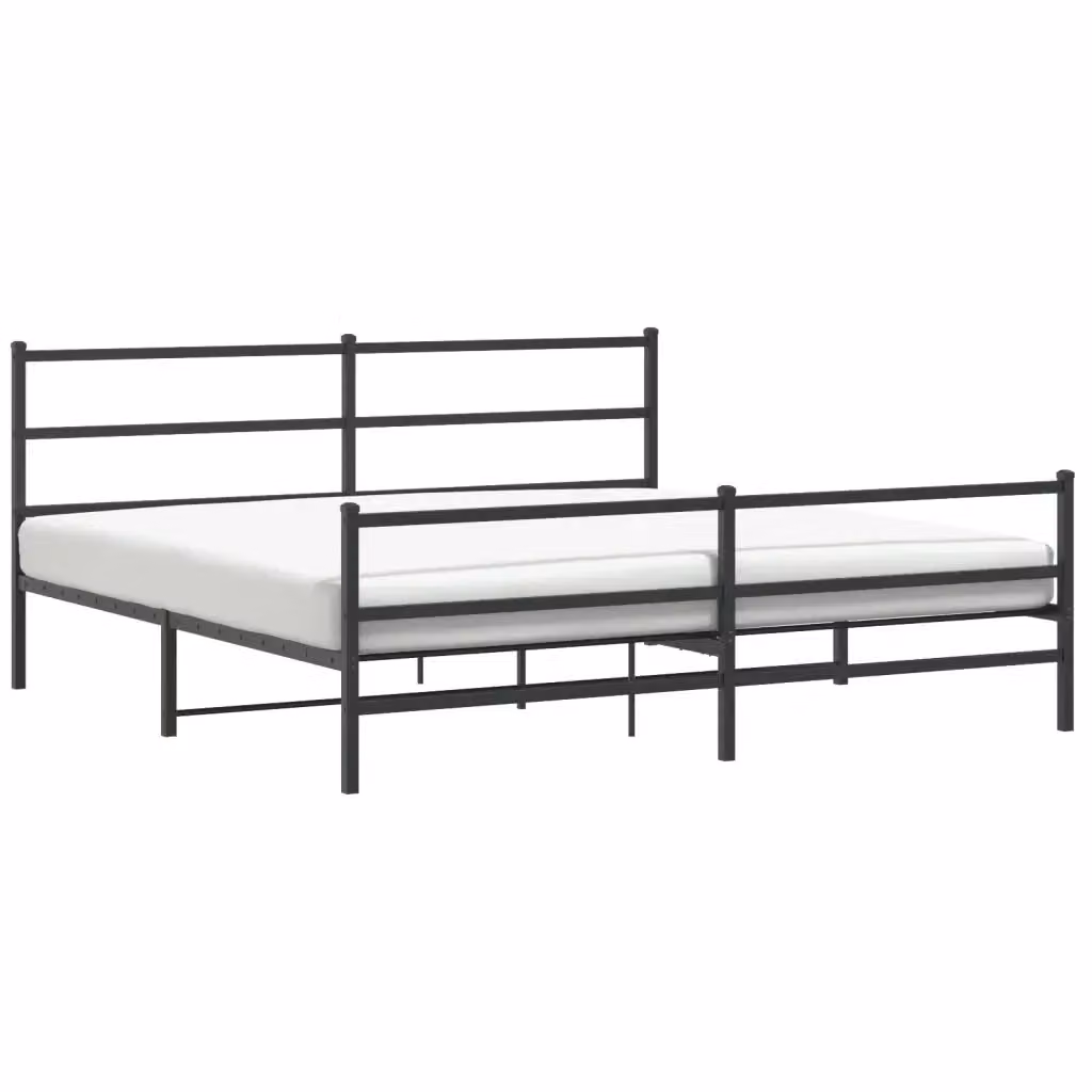 Giroletto vidaXL con testiera e pediera in metallo nero L/P/H: 180 x 200 x 187 cm – 2