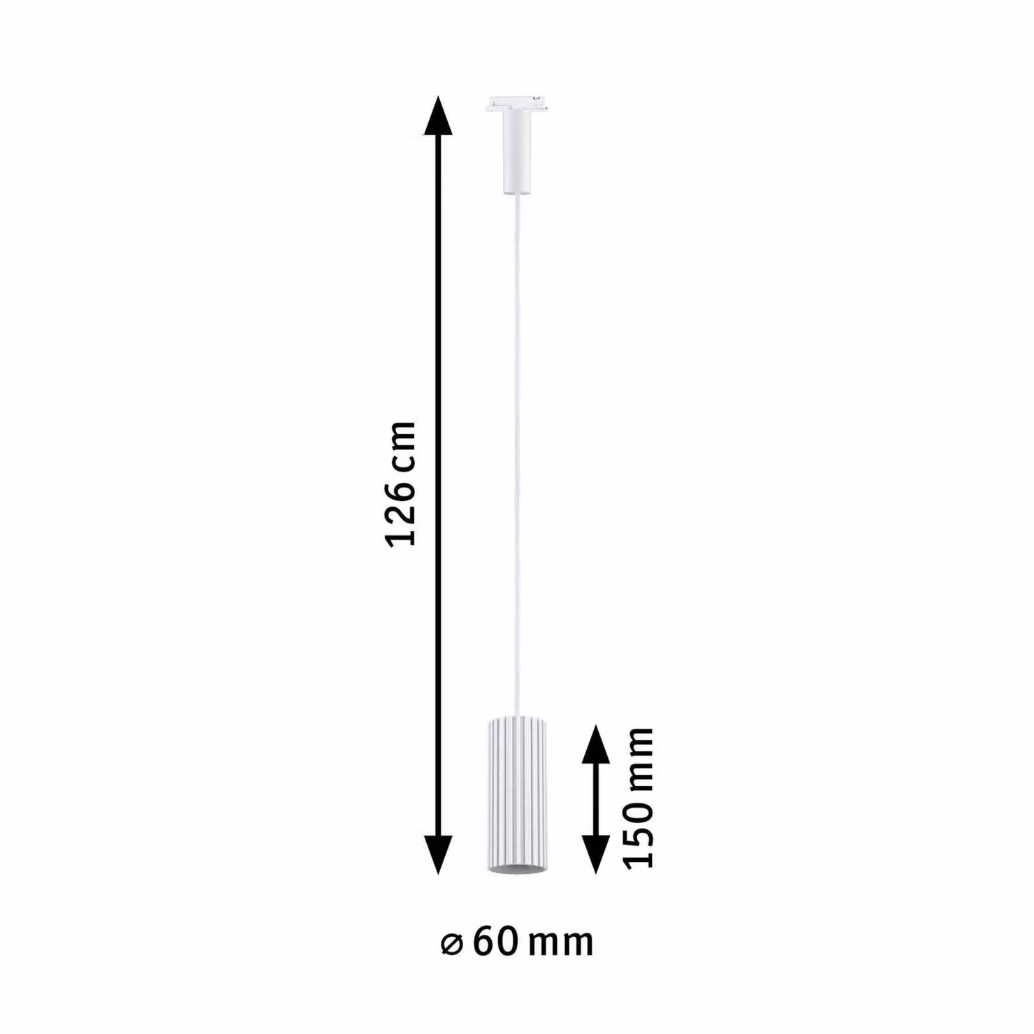 Paulmann Lampada a sospensione su binario URail Lirena, bianca, Ø 6 cm, attacco dimmerabile, Bianco / Opale, Soggiorno / Sala da pranzo, Metallo, Moderno