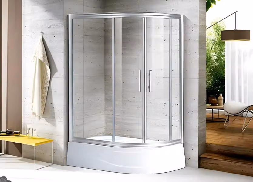 Schiebetür Dusche Duschraum Duschkabine Eckdusche Duschabtrennung 120x80 cm