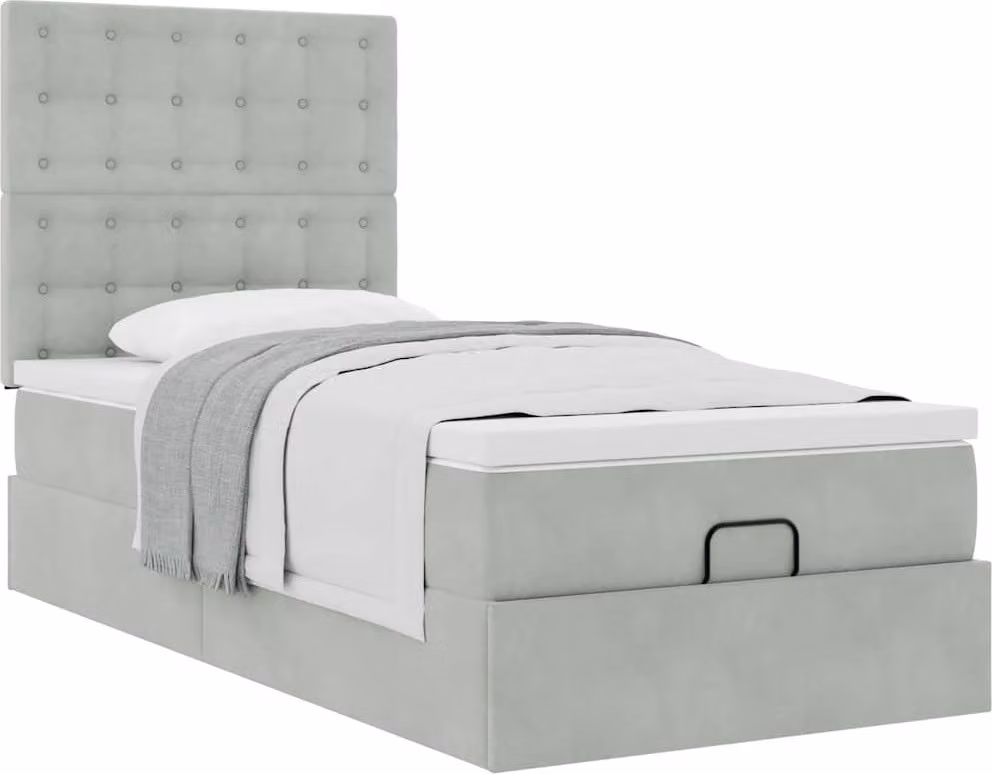 Struttura Letto Pouf con Materassi 100x200 cm Velluto