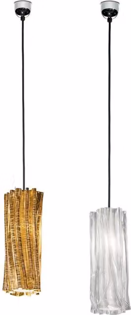 Lampada a sospensione Slamp Accordéon Verticale con altezza regolabile in vetro e plastica