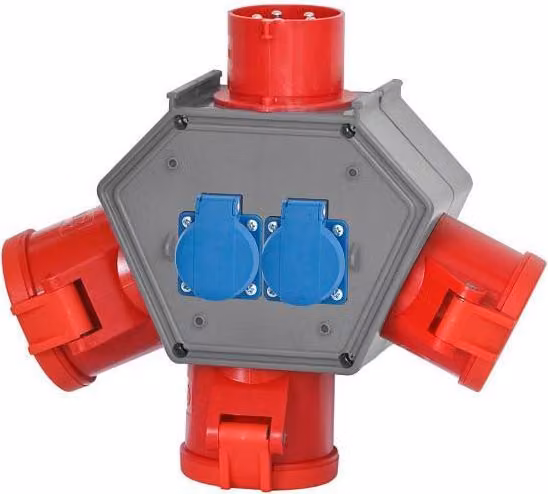POLYBOX Distributore di corrente Spina 32A/5P Prese 16A/5P, 2x32A/5P, 2x230V F3.0618