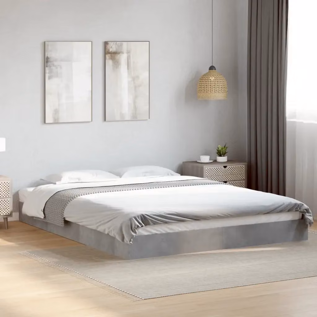 Letto matrimoniale moderno DESIGN IN in legno multistrato grigio, L/P/H: 160 x 200 x 163 cm – 2