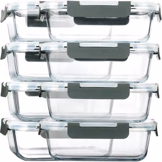 Contenitori di preparazione per pasti in vetro - BPA libero - Set da 8 - vetro borosilicato - 30 oz