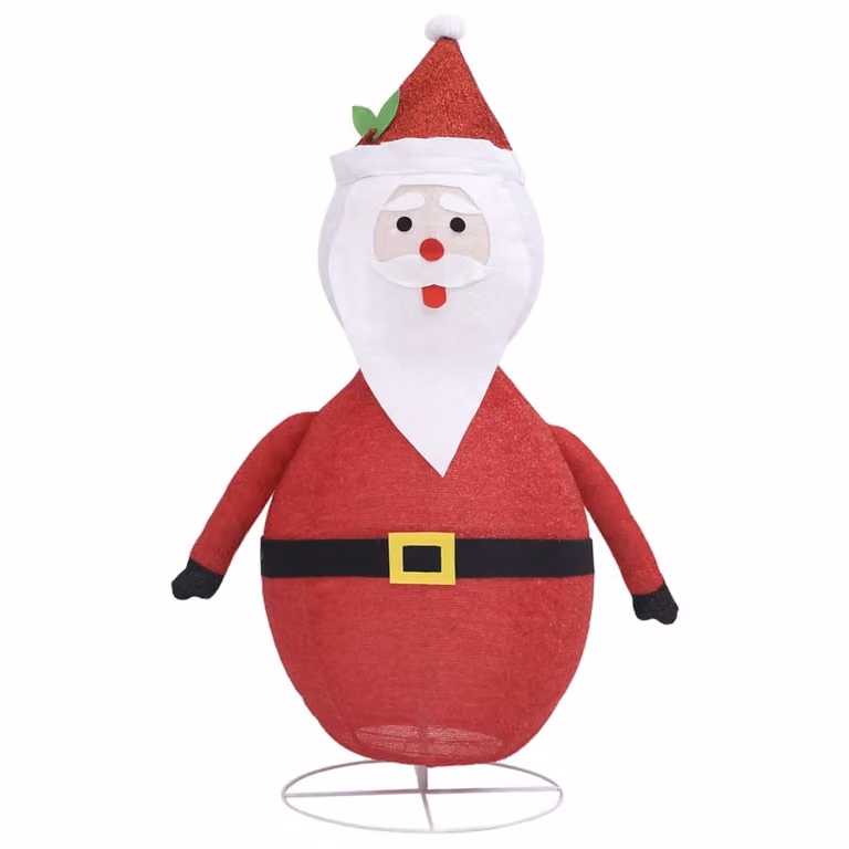 Figura Decorativa Babbo Natale con LED Tessuto Lusso 90 cm