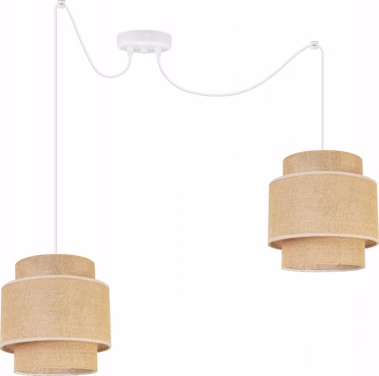Lampada a sospensione, lampadario da soffitto, paralume, Boho Juta