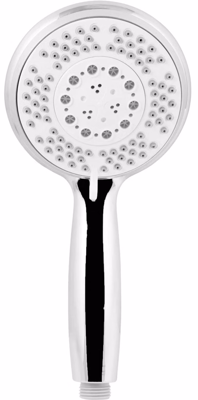 Doccetta manuale cromata, diametro del getto 120 mm, 5 tipi di getto, adatta per doccia e bagno