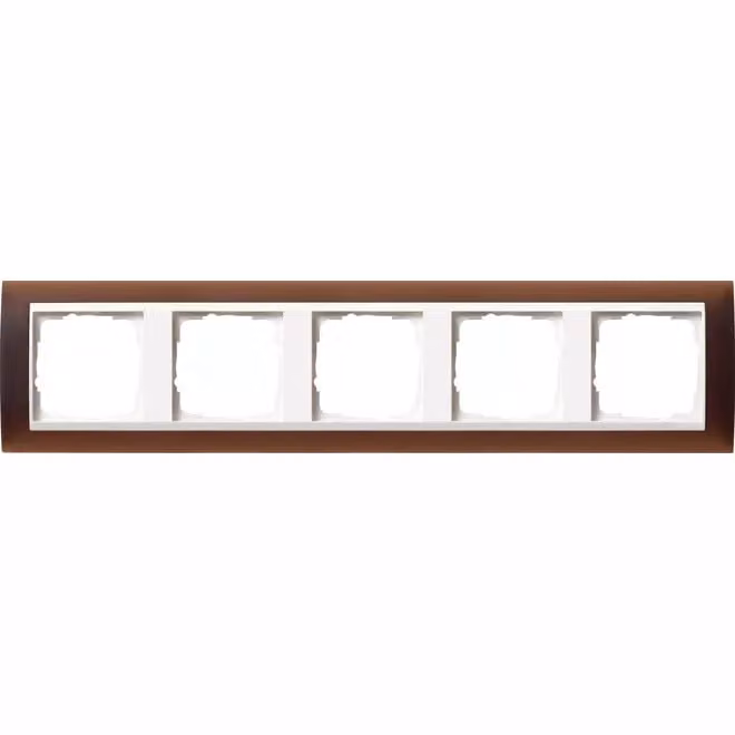 Gira 0215331 Cornice di copertura a 5 posti per bianco puro Gira Event Opak marrone scuro