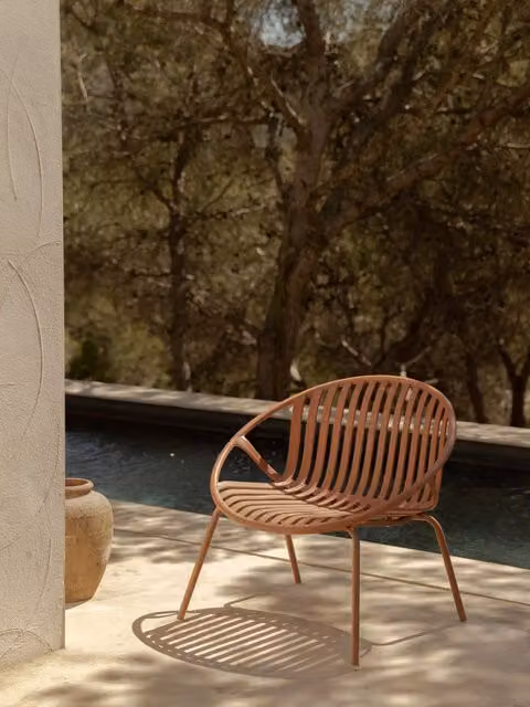 Poltrona da giardino moderna Barow Kenay Home colore terracotta