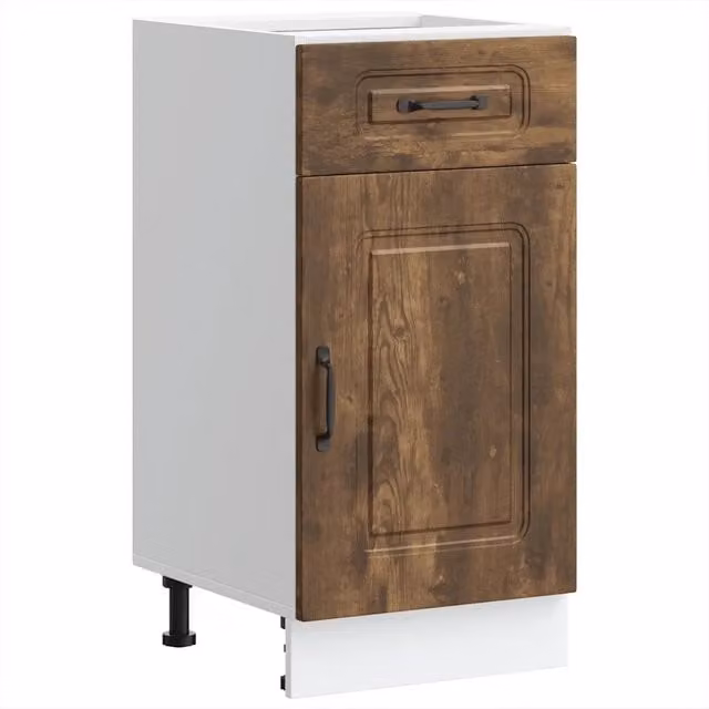 Mobile contenitore da cucina HELLOSHOP26 in legno composito marrone con ante a battente L/P/H: 40 x 46 x 81,5 cm
