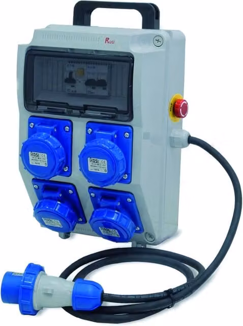 Quadro Elettrico Portatile Rosi 2240E Pf con 4 Prese 16A 3P 230V IP65 Grigio