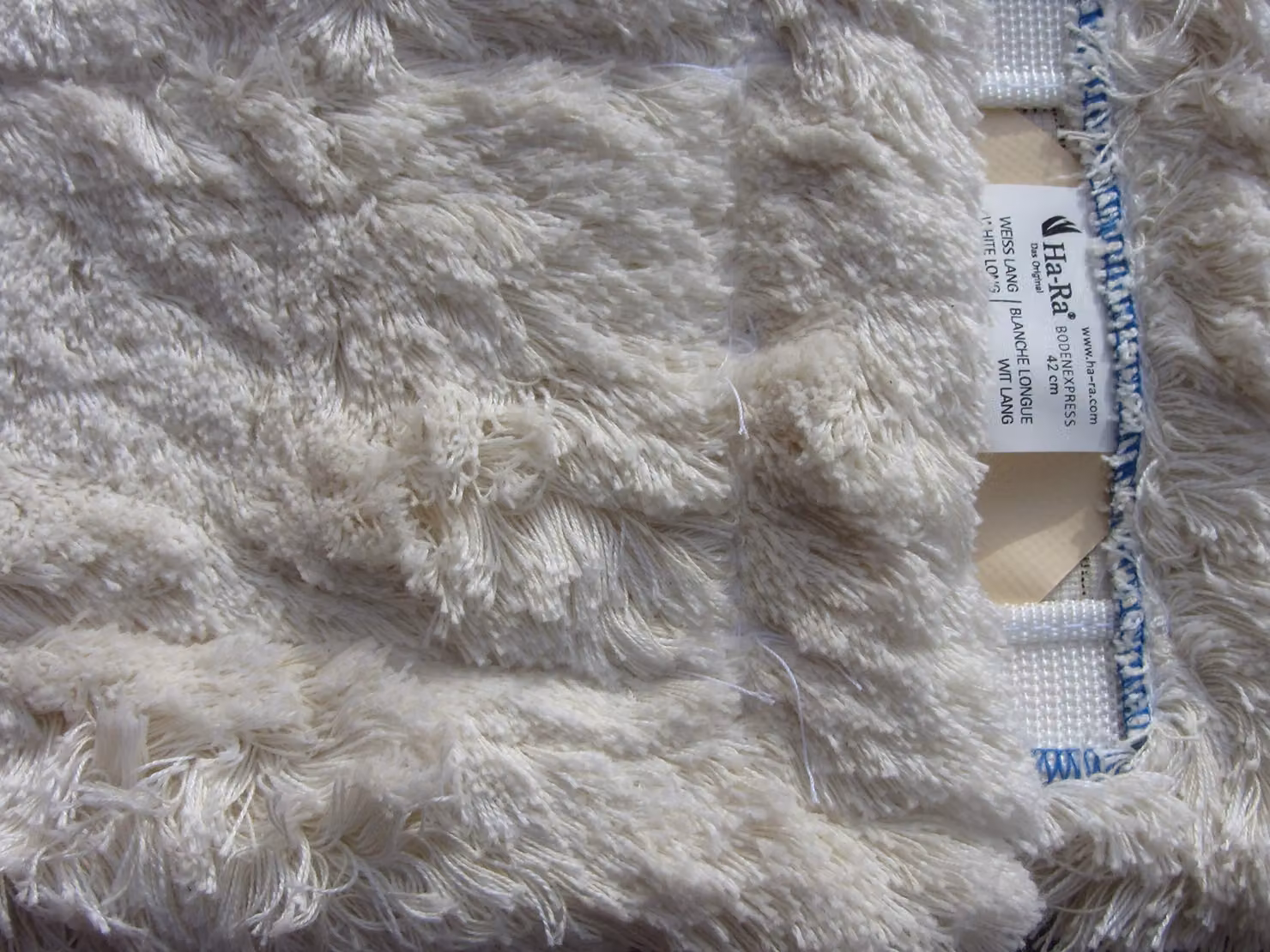 Copertura per mop a pavimento, 42 cm, bianca, con fibre lunghe, in poliestere e cotone