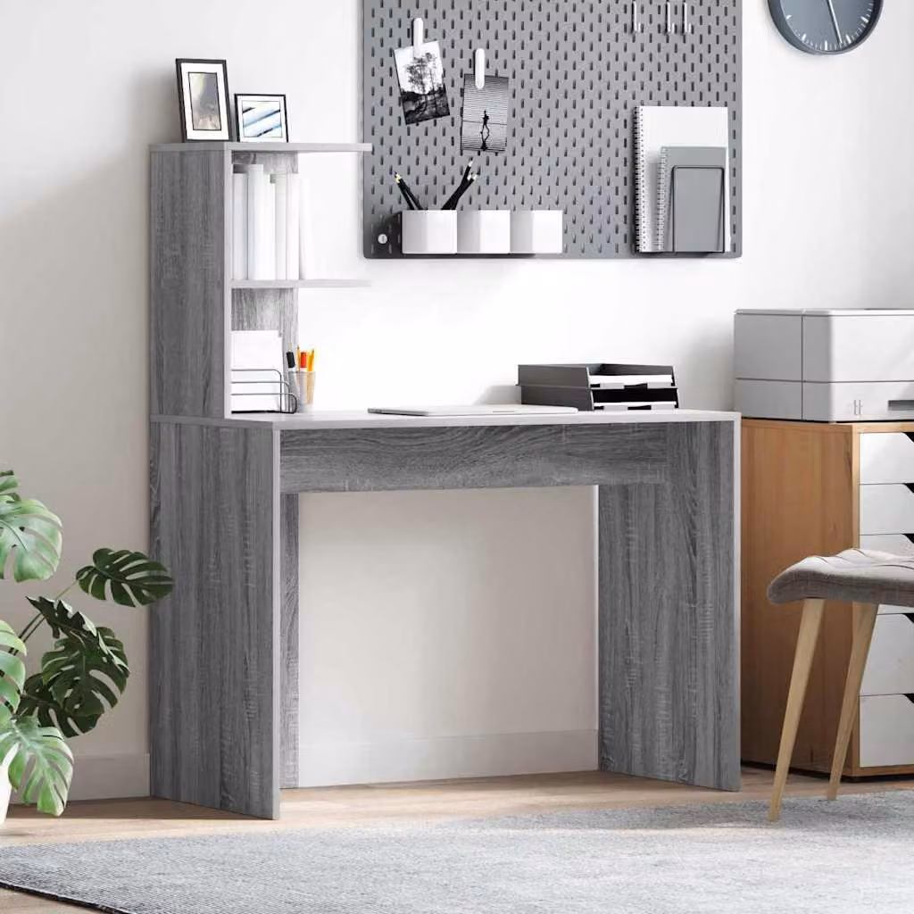 Maison Exclusive - Scrivania Sonoma grigio, 102 x 50 x 124 cm, realizzata in legno composito