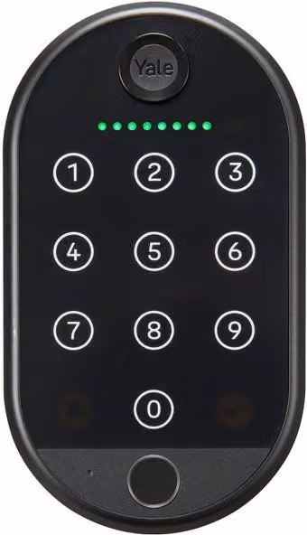 Yale Smart 2 Tastierino per allarme senza fili con lettore di impronte digitali e smart hub WiFi, nero