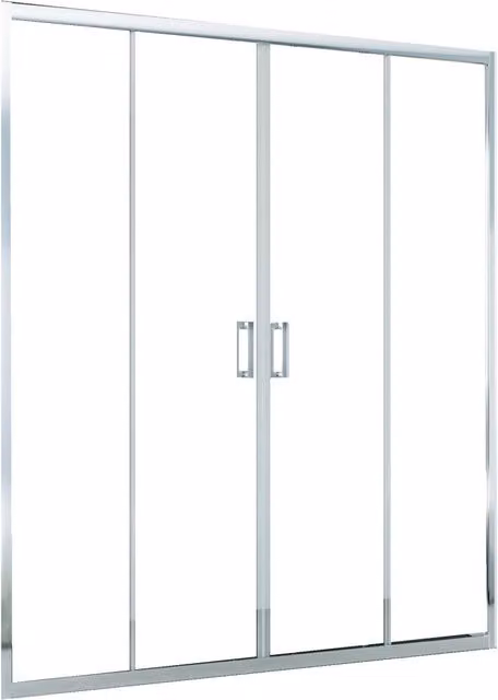 Porta Parete Doccia 174 cm 2 ante Scorrevoli Centrali in Cristallo Trasparente 6mm H195 Bonussi Tosca