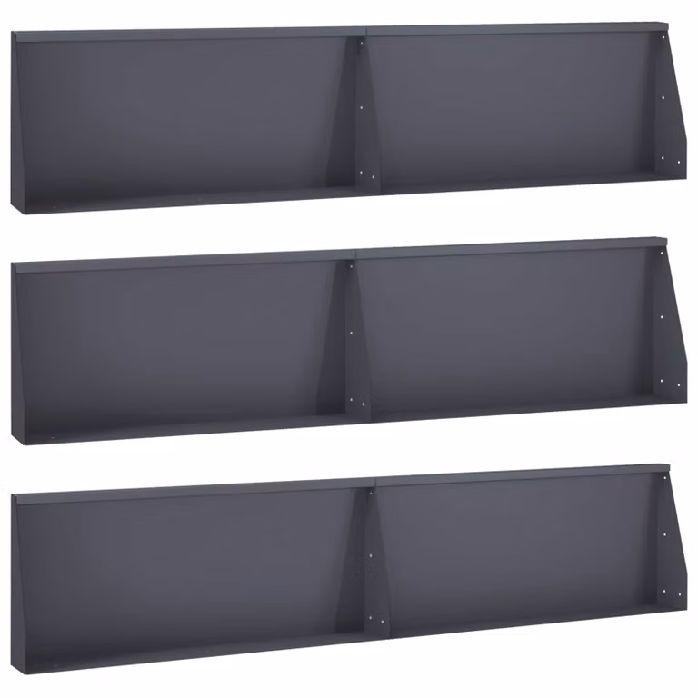 Set di 6 muretti per contenimento e aiuole rialzate vidaXL in acciaio color antracite L: 100 cm, H: 12 cm, P: 40 cm