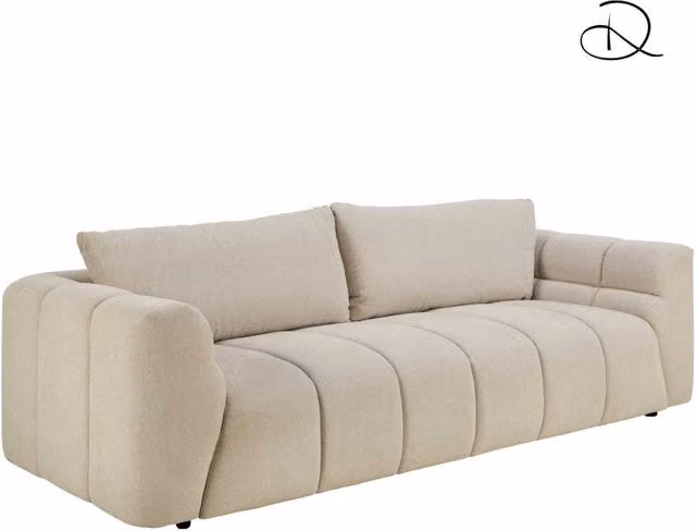 Divano 3 posti Barberino in tessuto color sabbia L: 240 cm, P: 100 cm, H: 79 cm