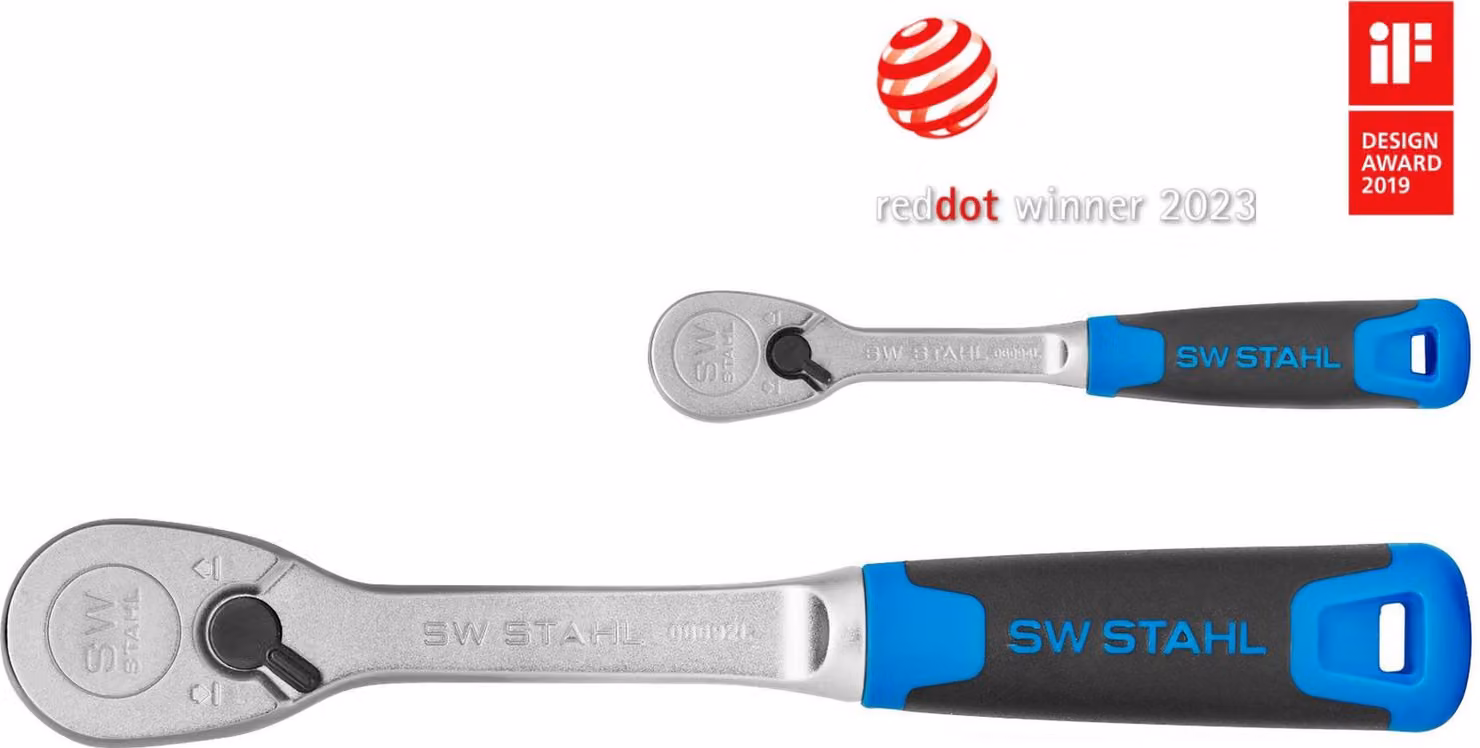 SW acciaio 06096L Set di cricchetti reversibili a 2 pezzi I Cricchetto da 1/4 e 1/2 di pollice fino a 1.075 Nm I Set di cricchetti ad alta coppia I dentatura fine a 90 denti