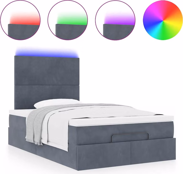 Struttura Letto Pouf con Materassi 80x200 cm Velluto