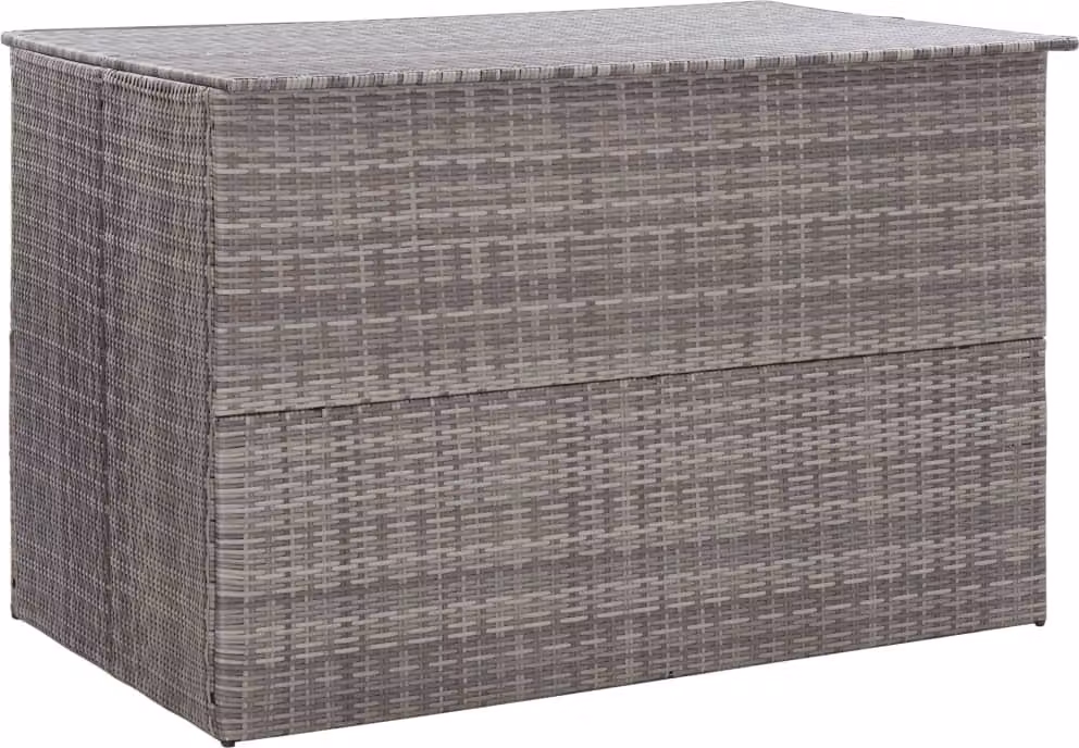 The Living Store Cuscino da giardino grigio 150x100x100 cm in poly rattan