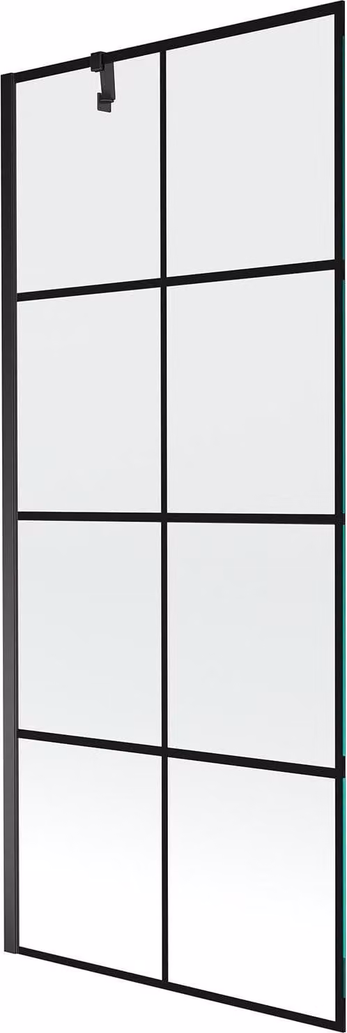 Mexen Next paraschermo doccia ad ala singola 80 x 150 cm, griglia nera, nero - 895-080-000-00-77-70