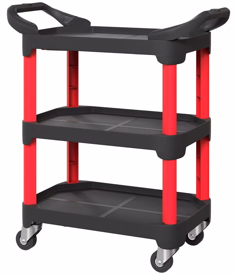 Carrello da officina HOMCOM a 3 ripiani con maniglia per garage