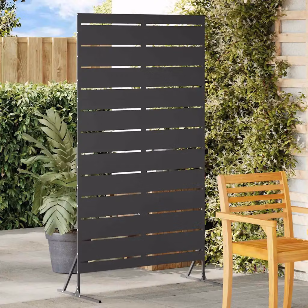 vidaXL Paravent per Privacy Semi-trasparente in Acciaio Nero L/P/H: 100 x 50 x 180 cm