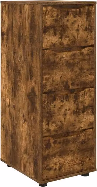 Armadio di stoccaggio rettangolare con cassetti pratico soggiorno camera da letto 40 x 48 x 105 cm in legno multistrato rovere fumo 02_0054656