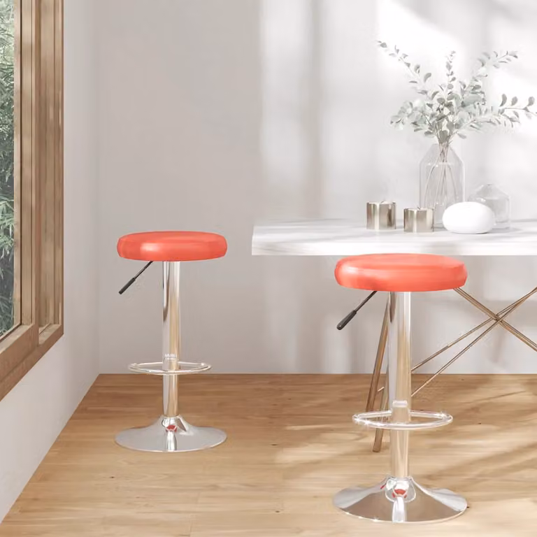 Set di 2 sgabelli da bar vidaXL in similpelle rossa con struttura in metallo