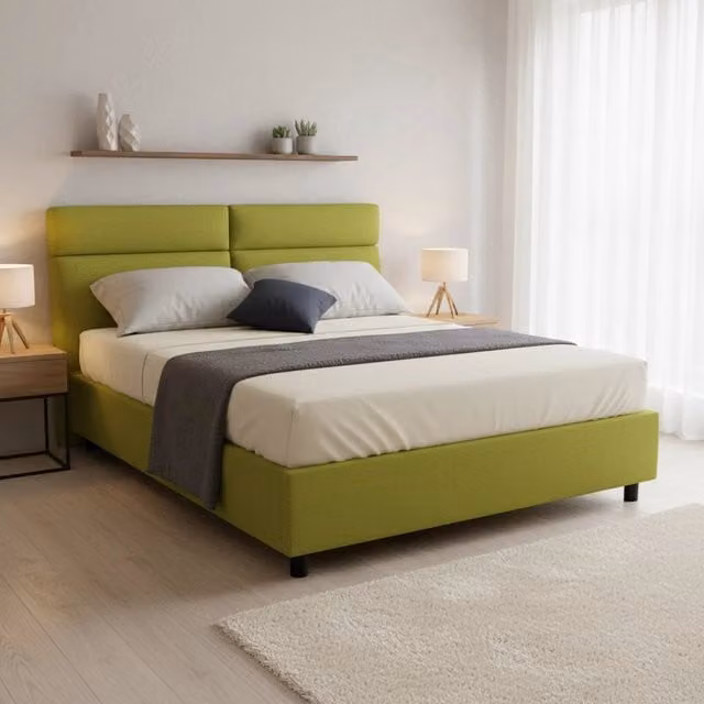 Letto Matrimoniale Ator DMORA Verde L/P/H: 160 x 200 x 30 cm – 1