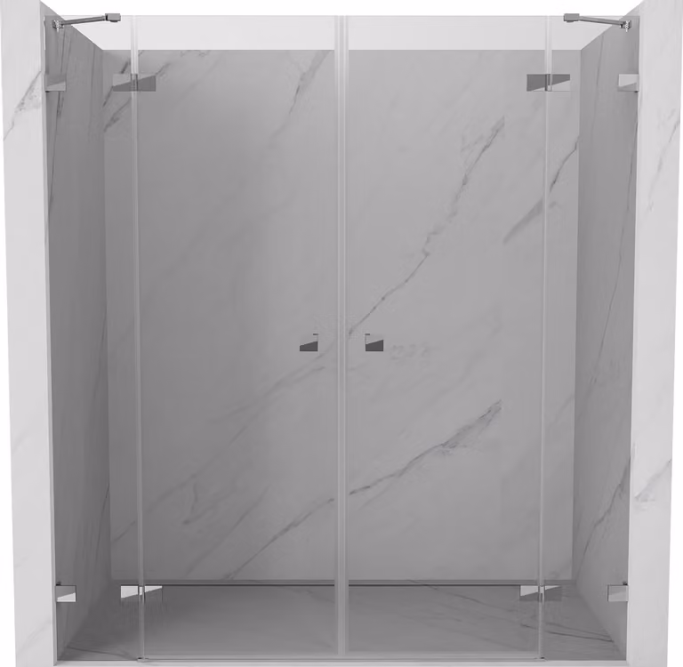 Mexen Lunar Duo porte doccia a battente 170 cm, trasparente, cromo - 834D-170-000-01-00