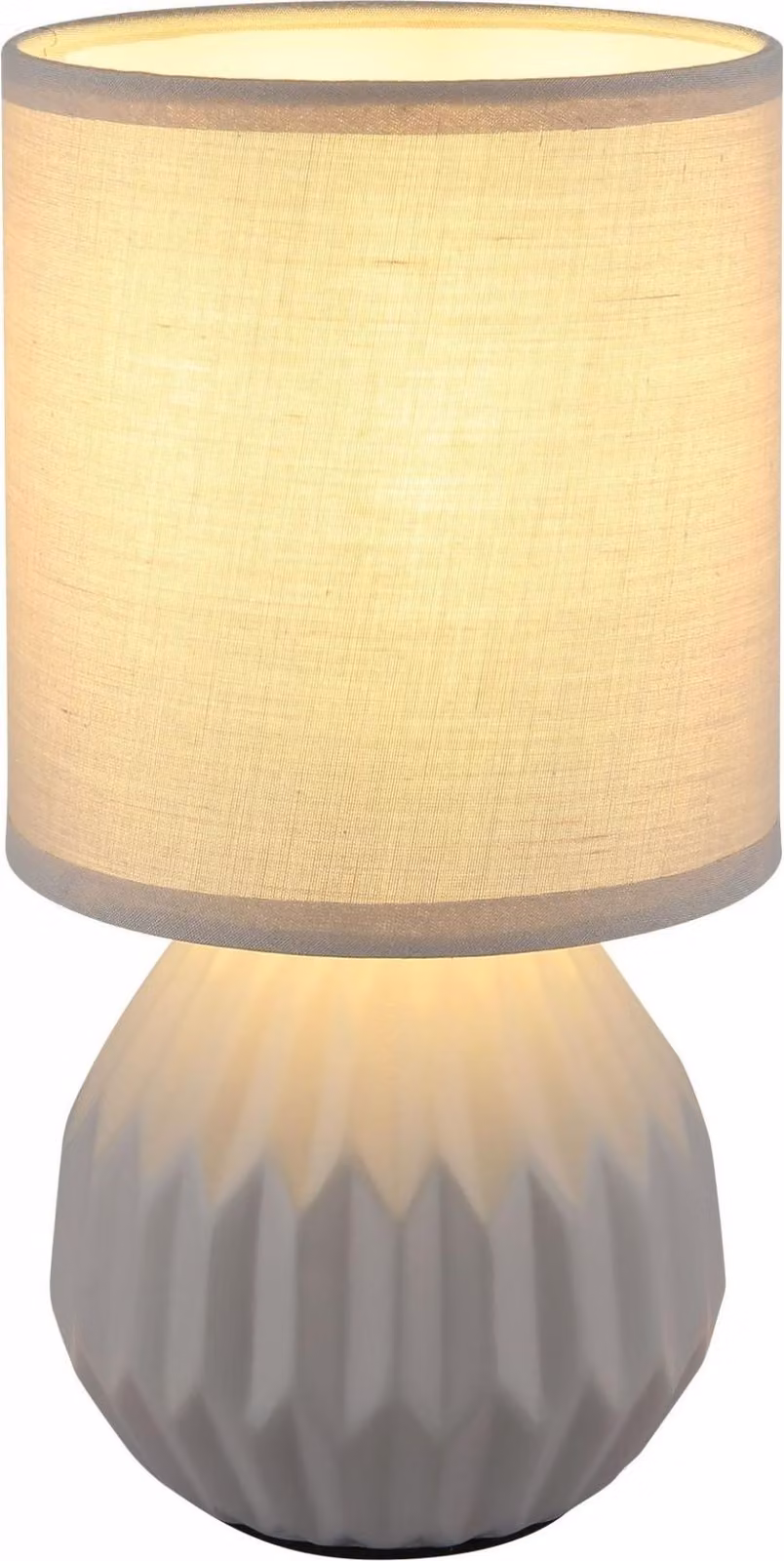 Lampada da tavolo, Vetroceramica, tessuto, grigio, H 23 cm
