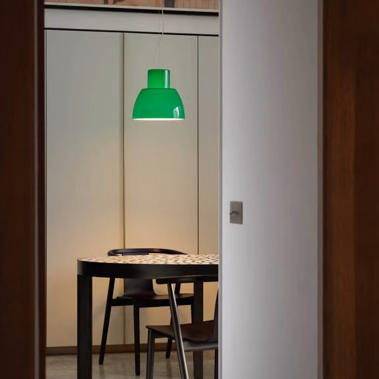Nemo Lampada a sospensione in vetro Lorosae, dimmerabile, Verde, Soggiorno / Sala da pranzo, Vetro, Lampada a sospensione