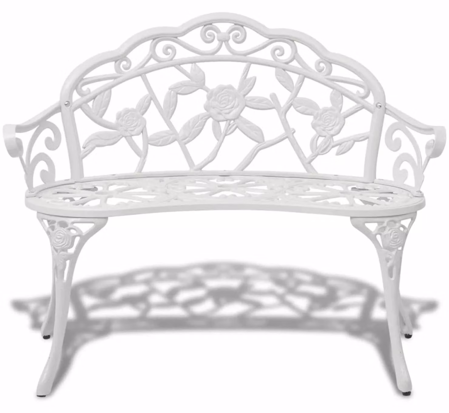 Panca da giardino in alluminio - 100 cm - Bianco - 2 posti - Metallo