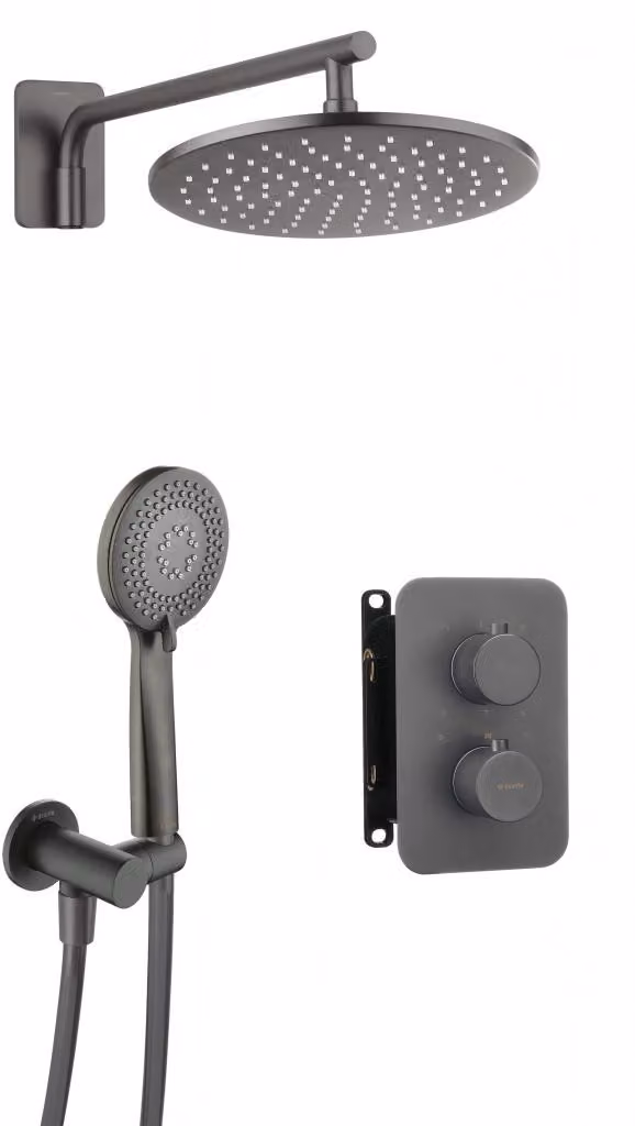 Therm titanium - Set doccia da incasso, con BOX termostatico (BXYZDEBT)