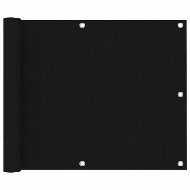 The Living Store Schermo privacy per balcone nero 75x600 cm Tessuto Oxford