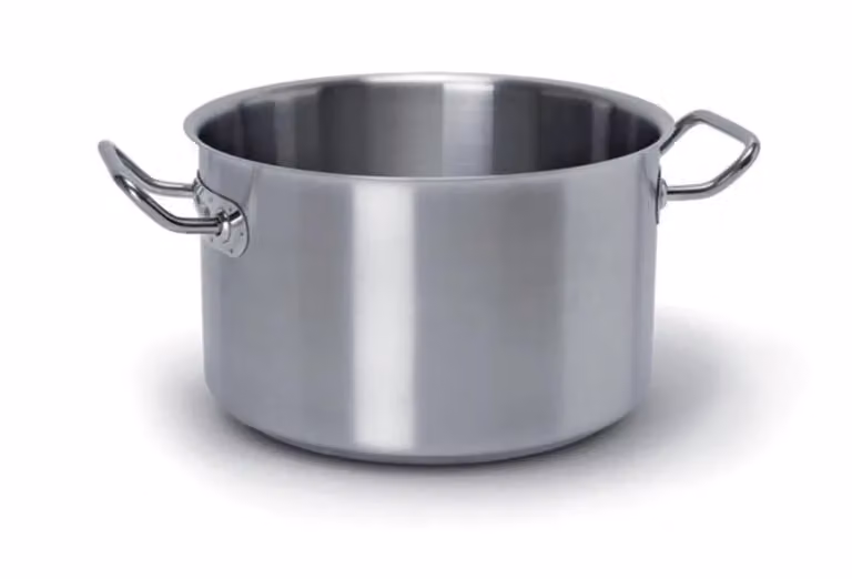 Casseruola alta in acciaio inox con due maniglie per induzione, diam. 24cm (FINE SERIE)
