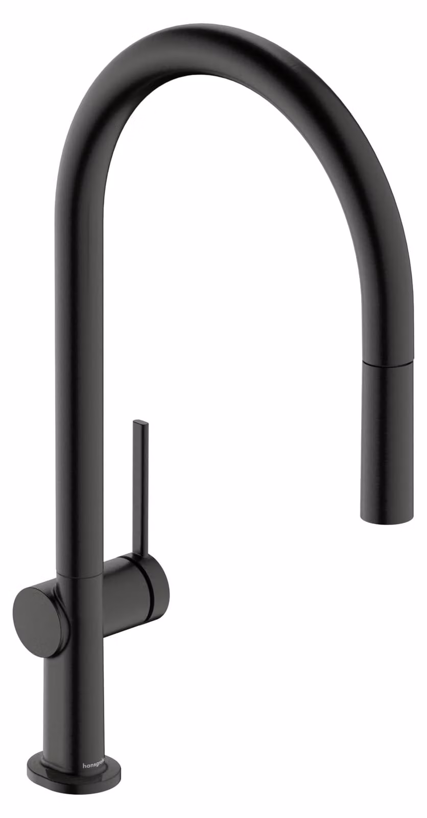 Miscelatore da cucina con doccetta estraibile, 210 mm, girevole a 360°, finitura nero cromato