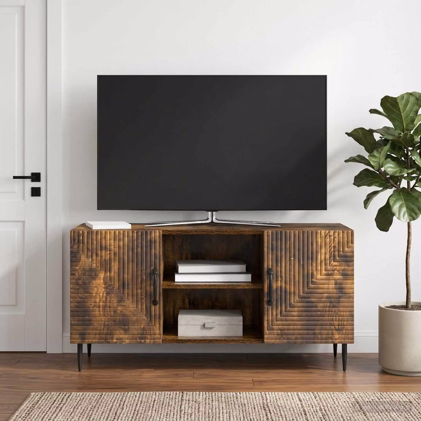 Mobile TV vidaXL in stile vintage color marrone, L 102 x P 34,5 x H 50 cm