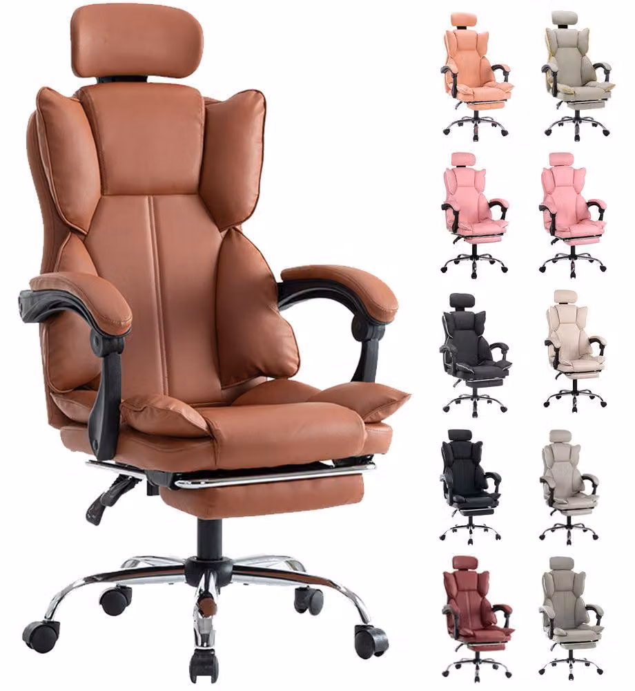 Sedia da gaming ergonomica – Sedia da ufficio con altezza regolabile – Rivestita in (PU) e imbottita con schiuma morbida – Colore: viola e bianco